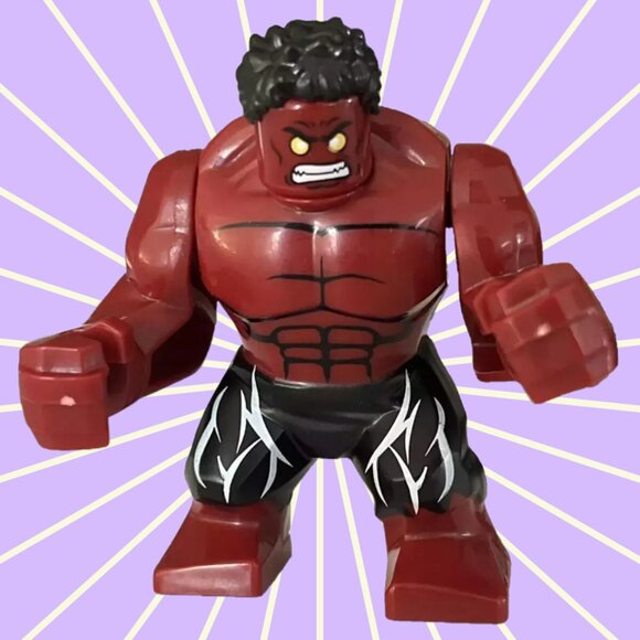 Large Red Hulk Minifigure - Picture 1 of 2